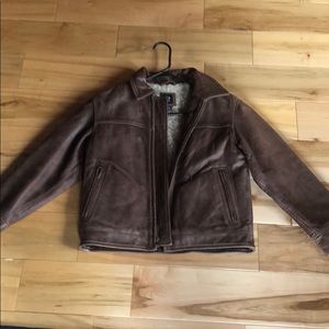 Gap boys faux leather bomber jacket